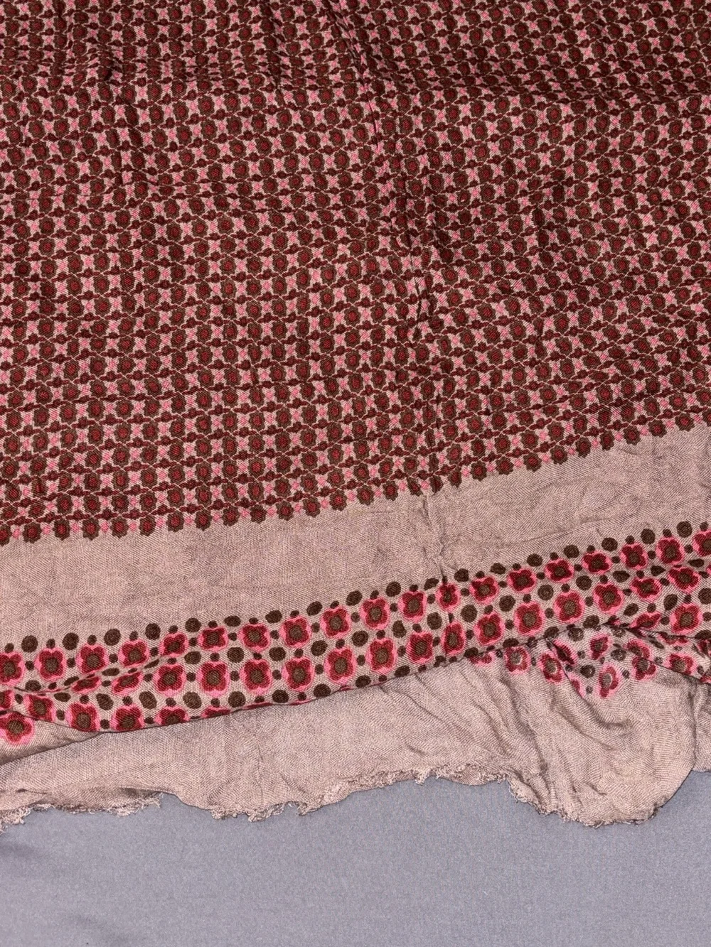 Marc Jacobs Pink and Burgundy Floral-Print Cotton Throw